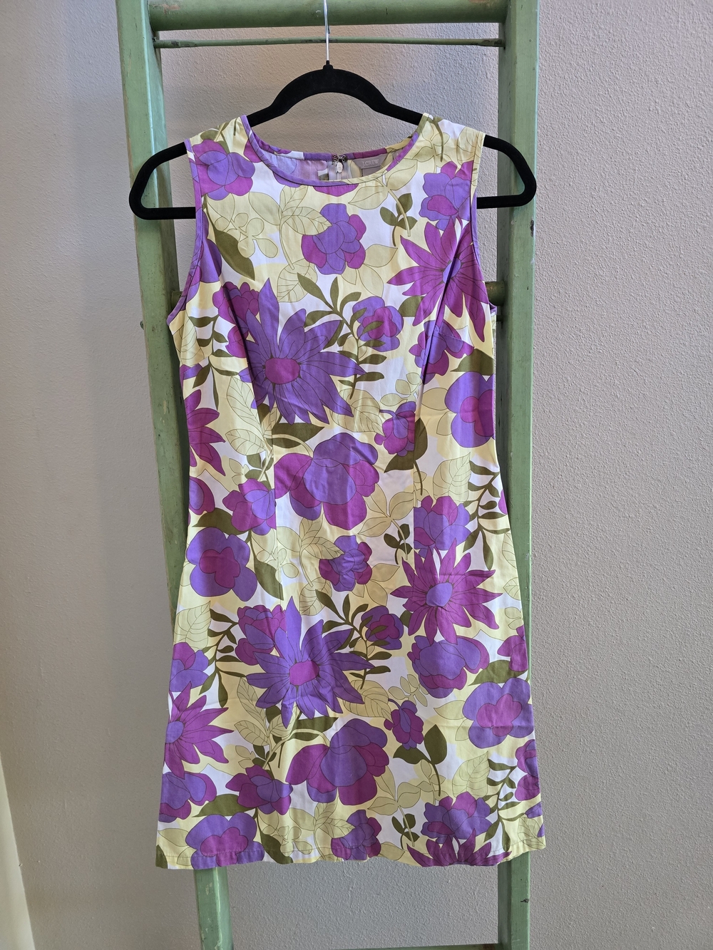 J. Crew Purple Floral Sleeveless Shift Dress, Sz 4
